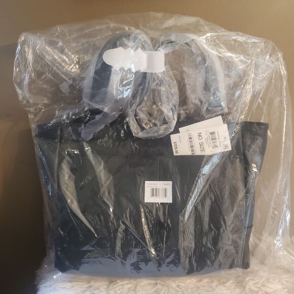 GIANI BERNINI Nappa Classic Black Leather Tote Bag Zip Top Purse NWT $129.50 - Picture 6 of 6